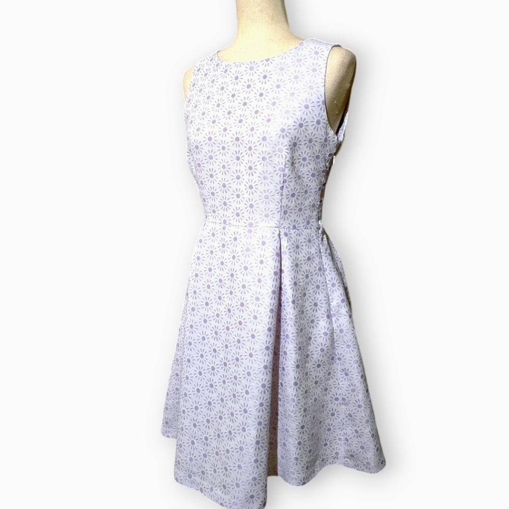 O*Stine White 50s 60s Purple Daisy  Easter Prom Cocktail Party Tulip Dress, Sml